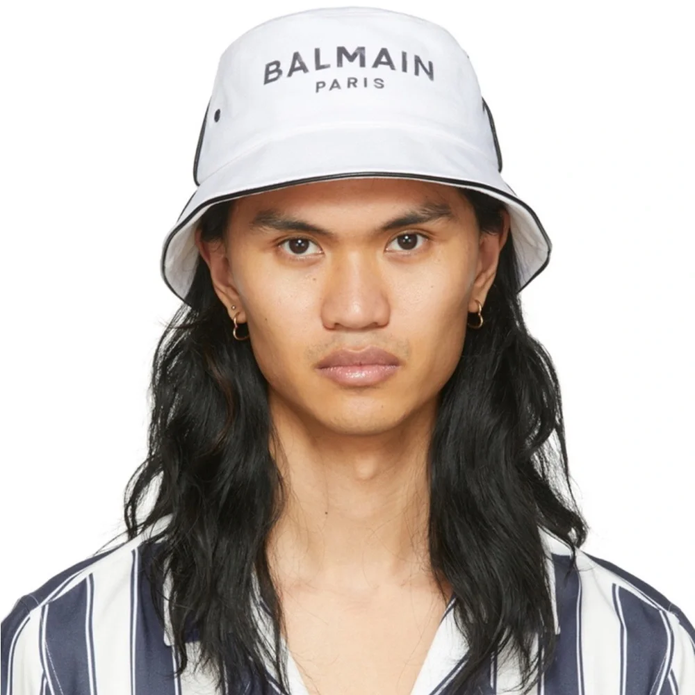 BALMAIN White B-Army Bucket Hat - Picture 6 of 10
